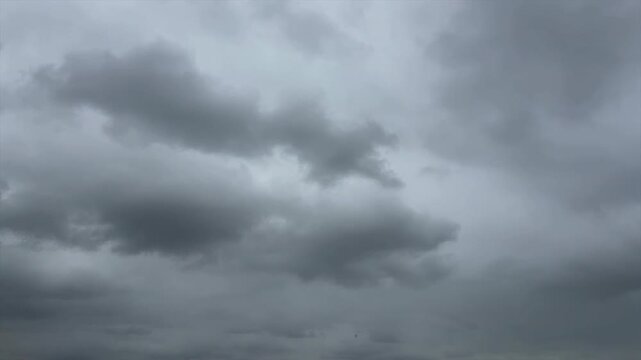Time Lapse of Panoramic view of Dramatic sky and bad weather with dark clouds