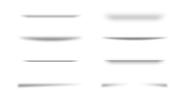 Realistic drop shadow dividers paper slits on transparent background