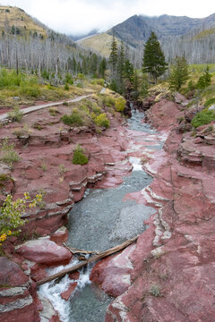 Red Rock Canyon in Waterton Lakes National Park Alberta Canada