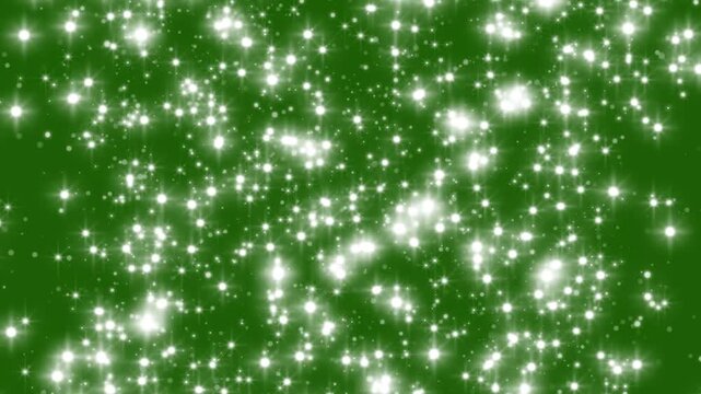 Shiny Glitter Stars Falls Background Animation. Looped animation with beautiful white star bokeh. Polarization pearl sequins effects 4K