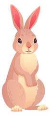 Fototapeta premium Cartoon hare character. Standing wild rabbit animal