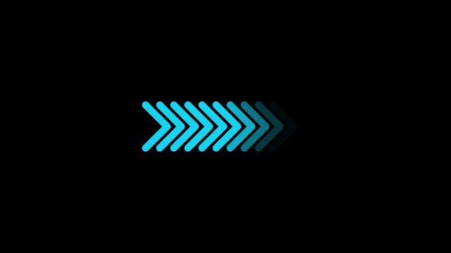 Animated blue arrows indicating direction on a black background, for ui