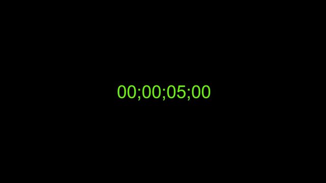 Digital green timecode overlay for editing and broadcast production solid
