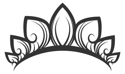 Obraz premium Black crown icon. Princess tiara. Vintage element