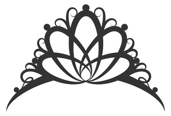 Obraz premium Beauty queen symbol. Black royal diadem icon