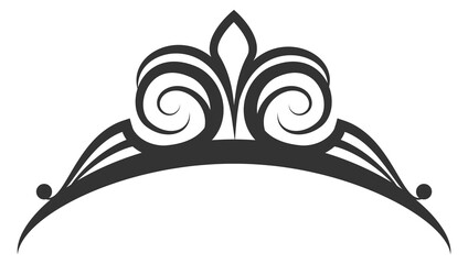 Obraz premium Black diadem icon. Queen crown. Elegant tiara