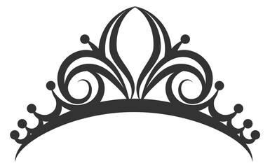 Obraz premium Decorative tiara drawing. Wedding invitation design element