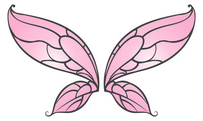Obraz premium Flying fairy wings. Pink girlish party accessory