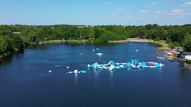 Oytersee lake wakeboarding and inflatables orbit