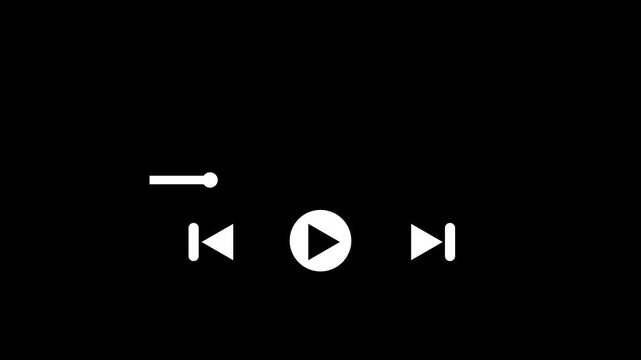 Minimalist media player interface with progress bar loading animation