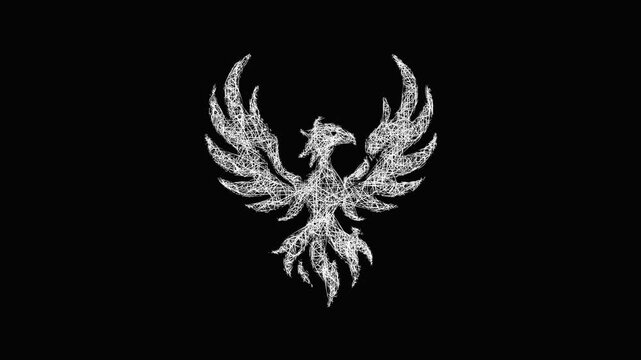 Sketch phoenix flame icon animation - smooth progressive reveal