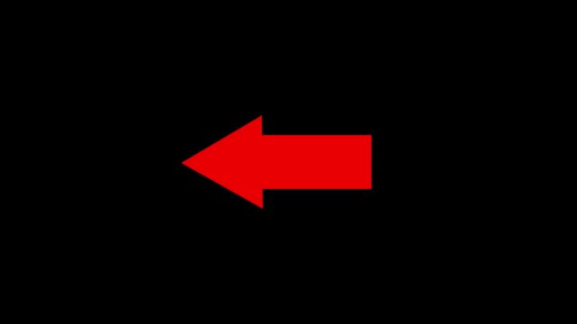 red right arrow icon symbol for direction indicator, navigation, and web pointer 4k animation.