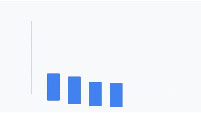 Animated bar chart growth graph showing financial progress and business success