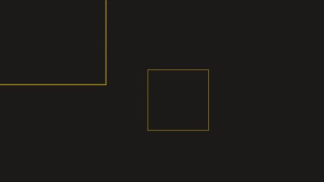 Minimalist gold square frame animation on dark background, for modern motion