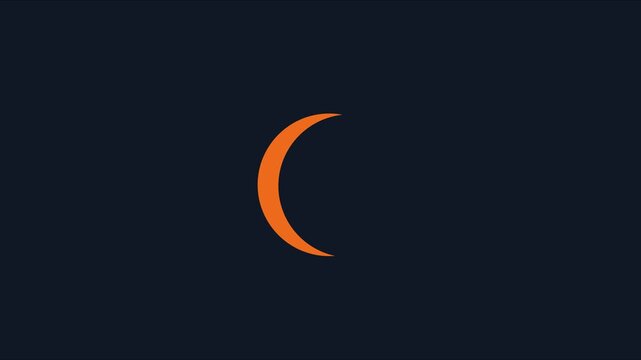 Minimalist orange crescent loading spinner animation on dark background, for ui ux, progress