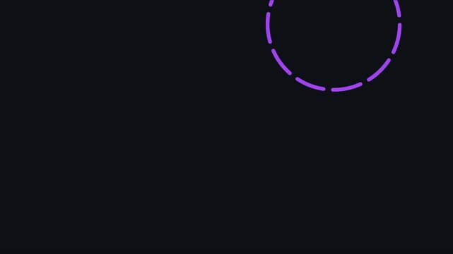 Minimalist purple dashed circle loading animation on dark background, for ui progress