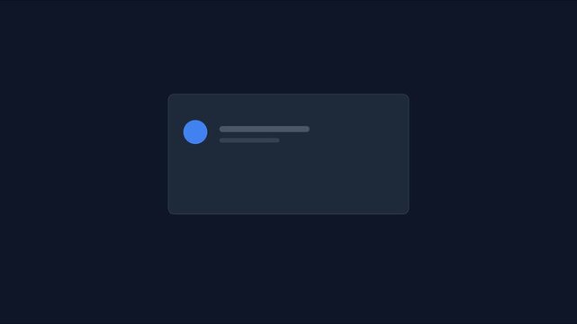 Minimalist ui interface loading animation with blue circular progress indicator and text placeholder for modern digital web