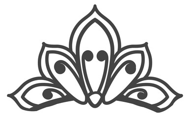 Beautiful tiara black silhouette. Decorative elegant element © vectortatu