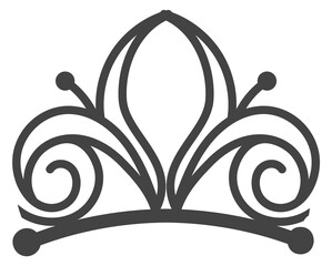 Royal decorative header in princess tiara style © vectortatu