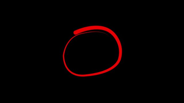 Collection of circular strokes marker felt pen scribbles doodle line. Hand drawn outline sketch wave brush circle mark elements rough set for text highlight ovals 4k motion animation.
