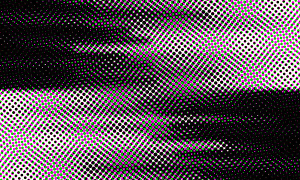 Abstract halftone pattern background, purple and black geometric dot texture, retro digital glitch aesthetic for modern graphic design