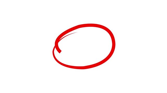 Collection of circular strokes marker felt pen scribbles doodle line. Hand drawn outline sketch wave brush circle mark elements rough set for text highlight ovals 4k motion animation.