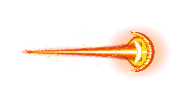 Abstract fiery light beam with glowing sparks isolated on transparent background transparent background