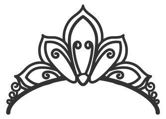 Obraz premium Tiara emblem. Heraldic doodle. Hand drawn diadem