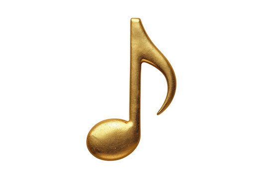 Golden music note symbol in a clean studio presentation