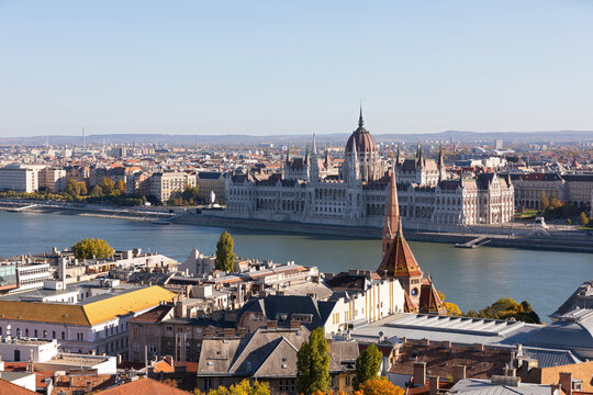 Budapest Skyline with Hungarian Parliament and Danube River