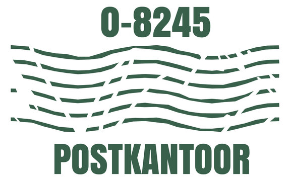 Mail stamp template. Vintage grunge wavy lines