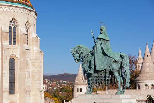 Equestrian Statue of Saint Stephen I at Fisherman&rsquo;s Bastion in Budapest