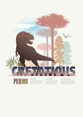 Paleontoligy. Cretatious period educationsl header for scientic presentations © Федор Целуйко