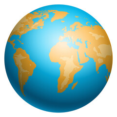 Earth planet model. World globe. Geography symbol © vectortatu