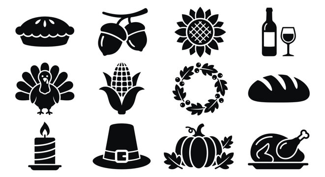 A collection of traditional thanksgiving symbols food harvest and the spirit of gratitude
