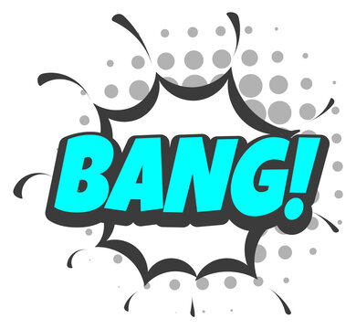 Bang comic effect. Halftone shadow sound burst