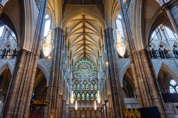 Fototapeta premium Interiors of Westminster Abbey in London, UK