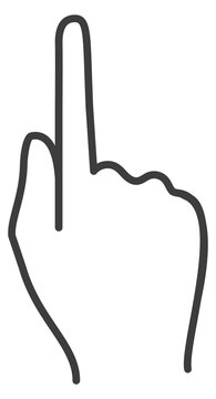 Forefinger gesture. Pointing up icon. Touch cursor