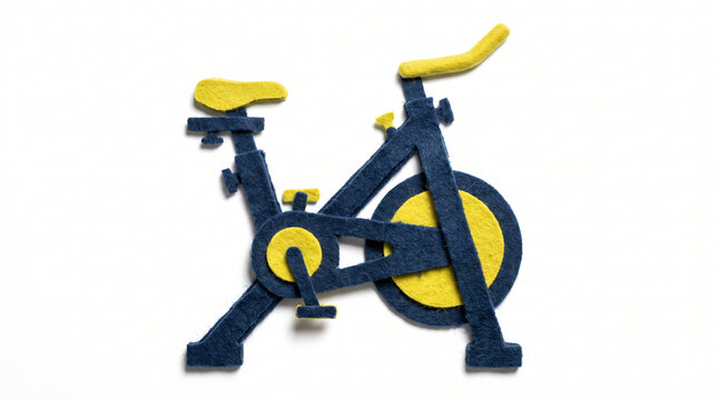 Indoor cycling bike in a modern design with yellow accents  