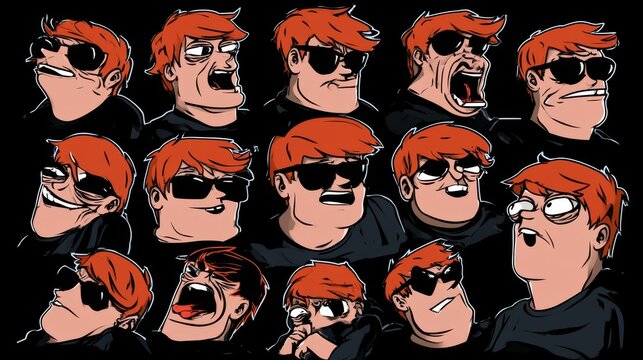Collection of funny Flork memes featuring humorous characters and expressions, presented as separate vector illustrations suitable for stickers, T-shirts, wallpapers, and other creative designs.