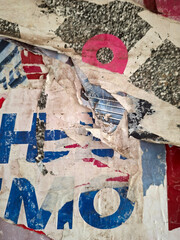 Torn and ripped street poster vintage collage artistic background © DaliCeMedia