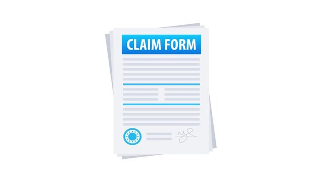 Animated claim form filling process animation
