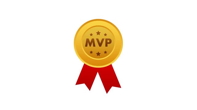 MVP golden medal award with red ribbon animation