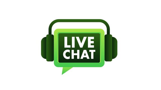 Live chat button with headphones animation
