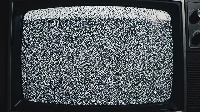 Vintage television static test patterns with cinematic camera movement and subtle color shifts