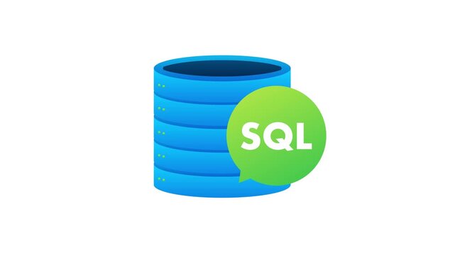 SQL database icon and file format animation