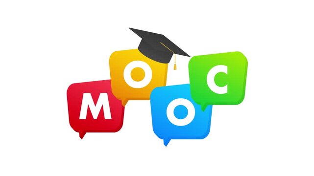 Massive open online course mooc animation icon