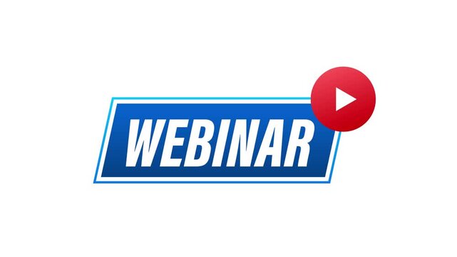 Webinar button animation for online learning concept