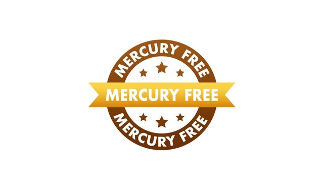 Animated mercury free golden stamp badge
