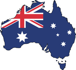 Geographical map outline of australia vector illustration. © Alhamdulillah Allah 